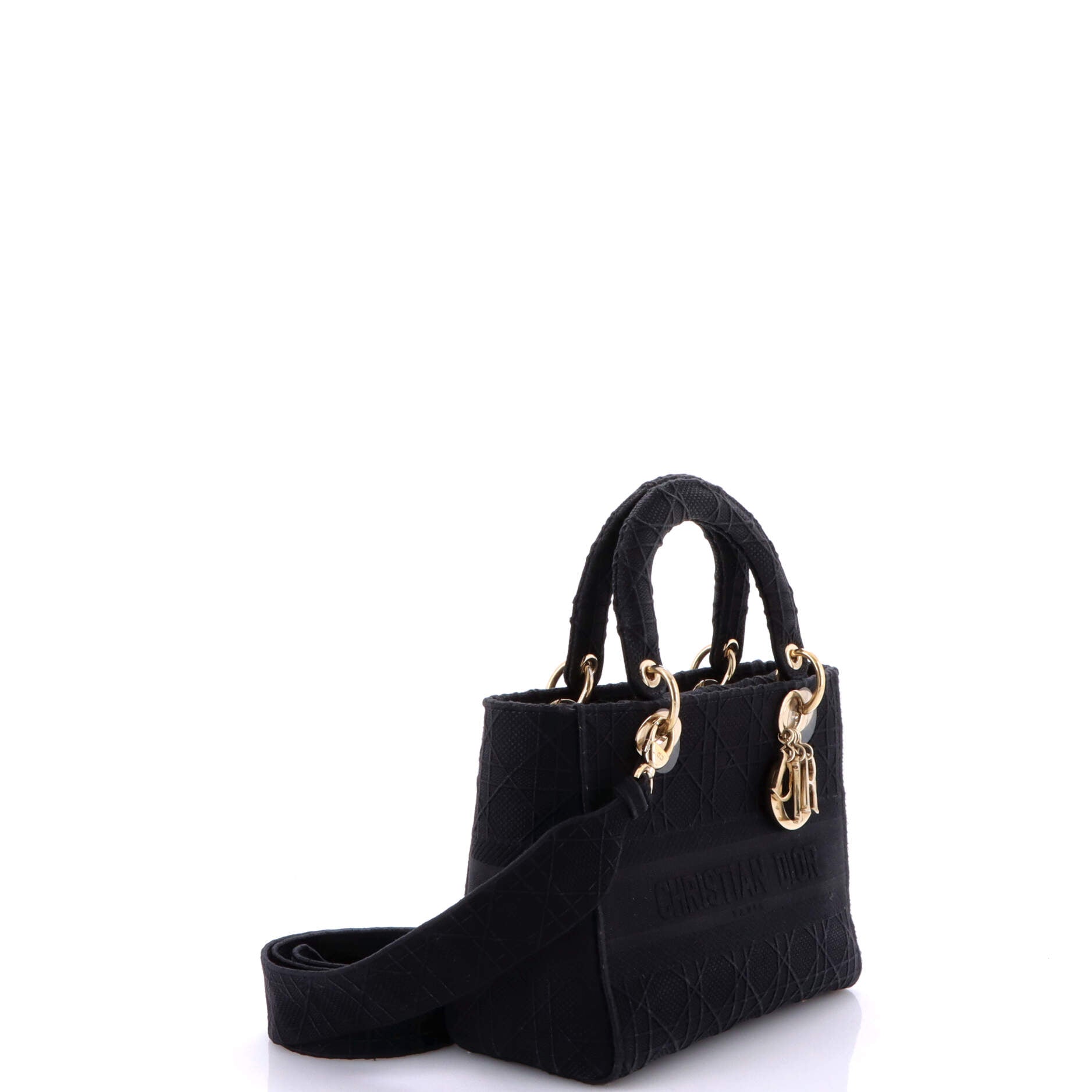 Lady D-Lite Bag Cannage Embroidered Canvas Medium