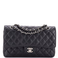 Classic Double Flap Bag Quilted Caviar Medium