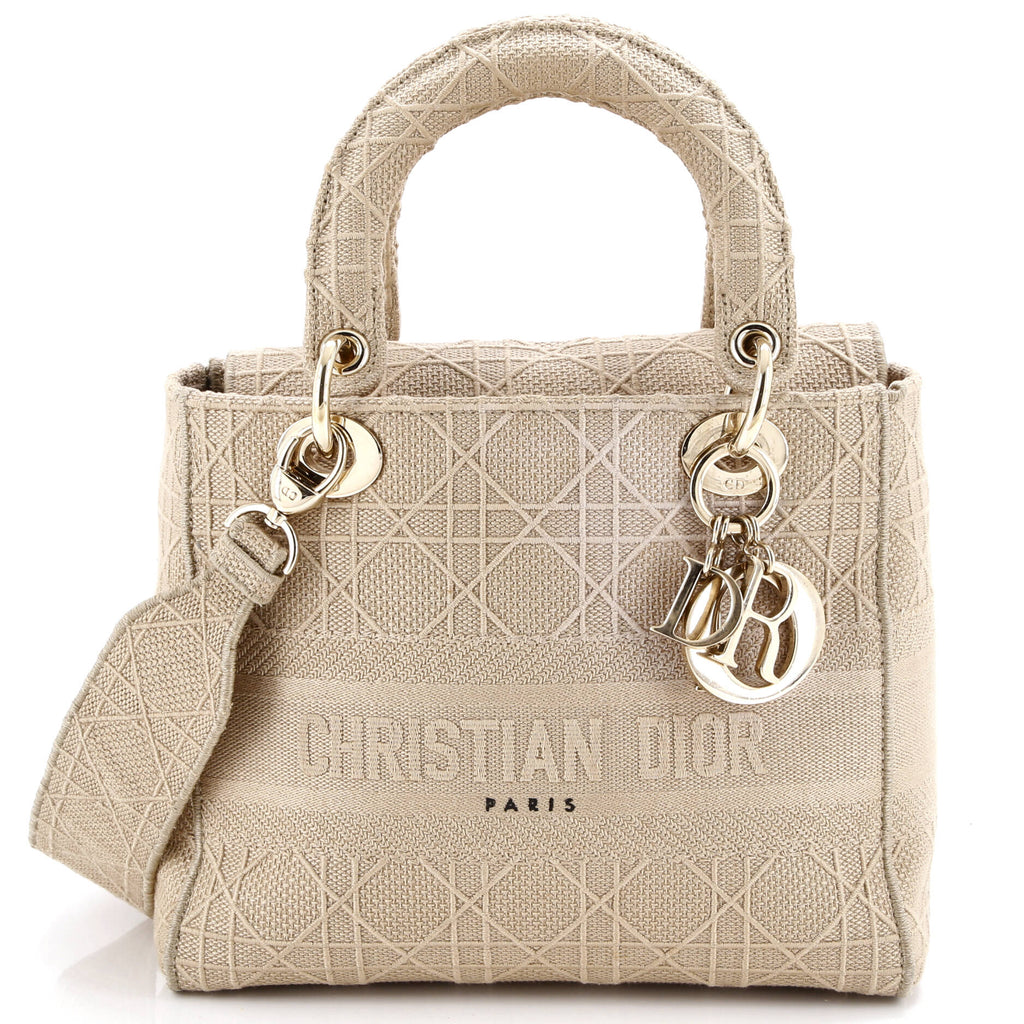 Lady D-Lite Bag Cannage Embroidered Canvas Medium