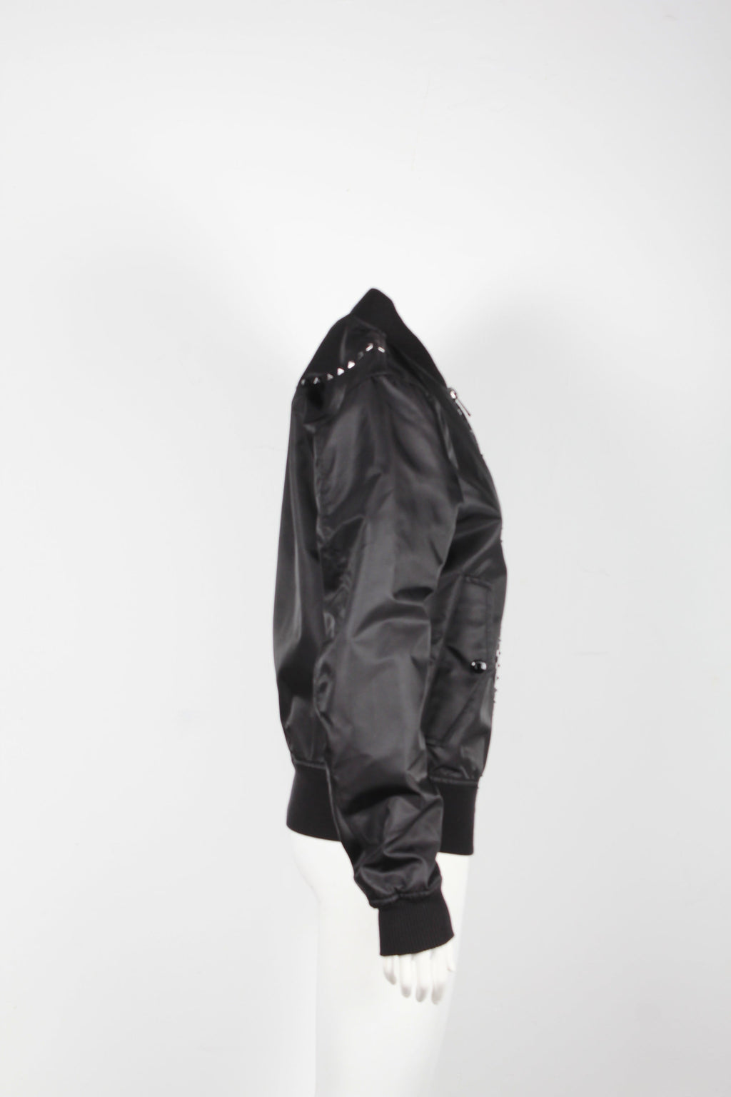 Valentino Garavani Rockstud Bomber Jacket in Black Nylon