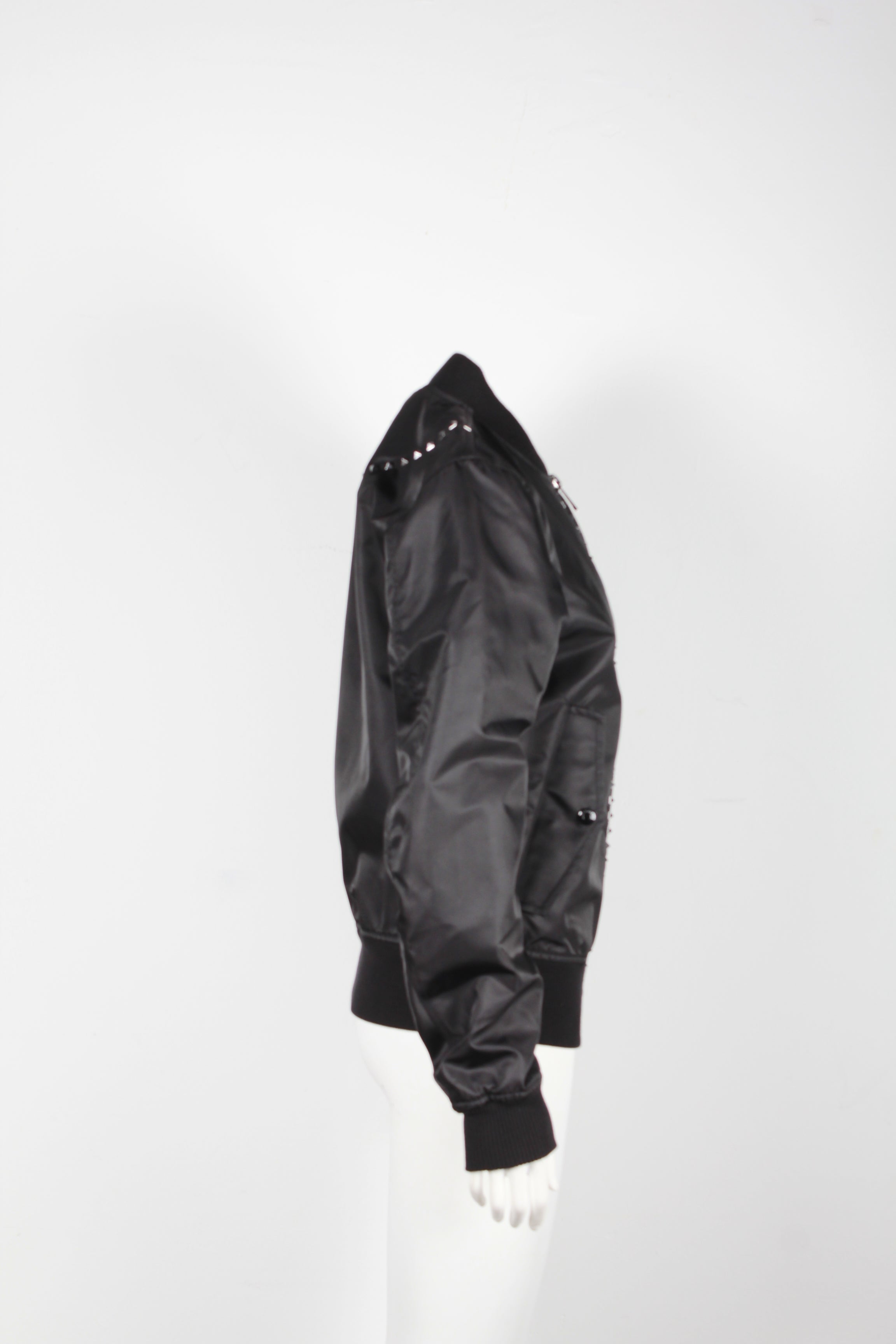 Valentino Garavani Rockstud Bomber Jacket in Black Nylon