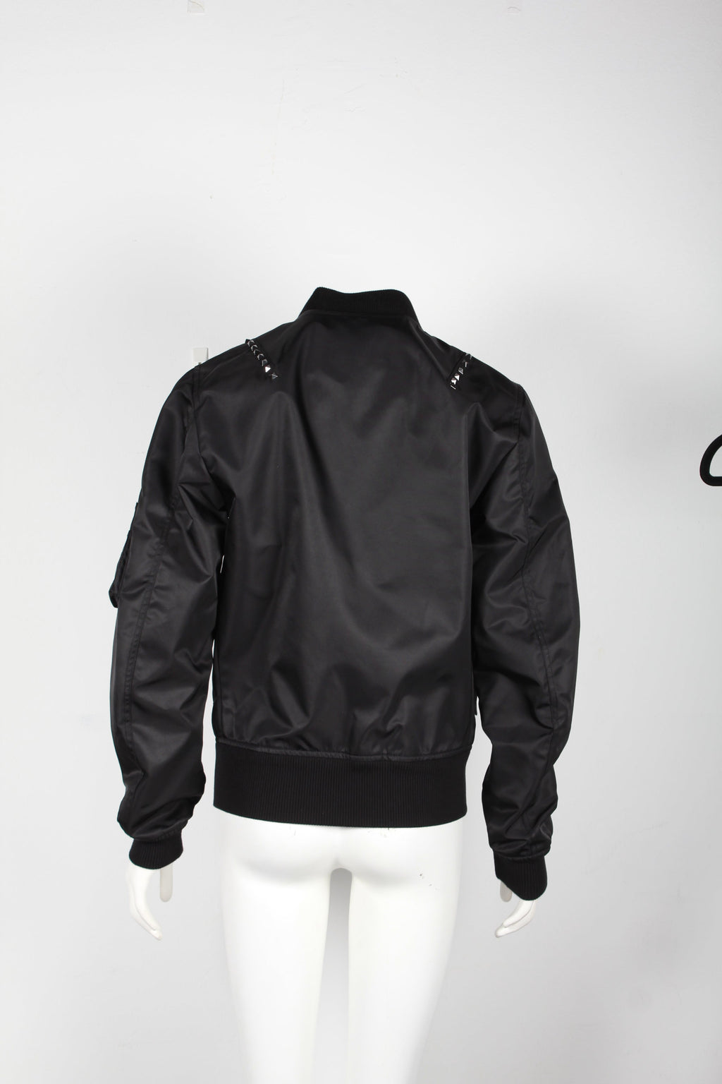 Valentino Garavani Rockstud Bomber Jacket in Black Nylon