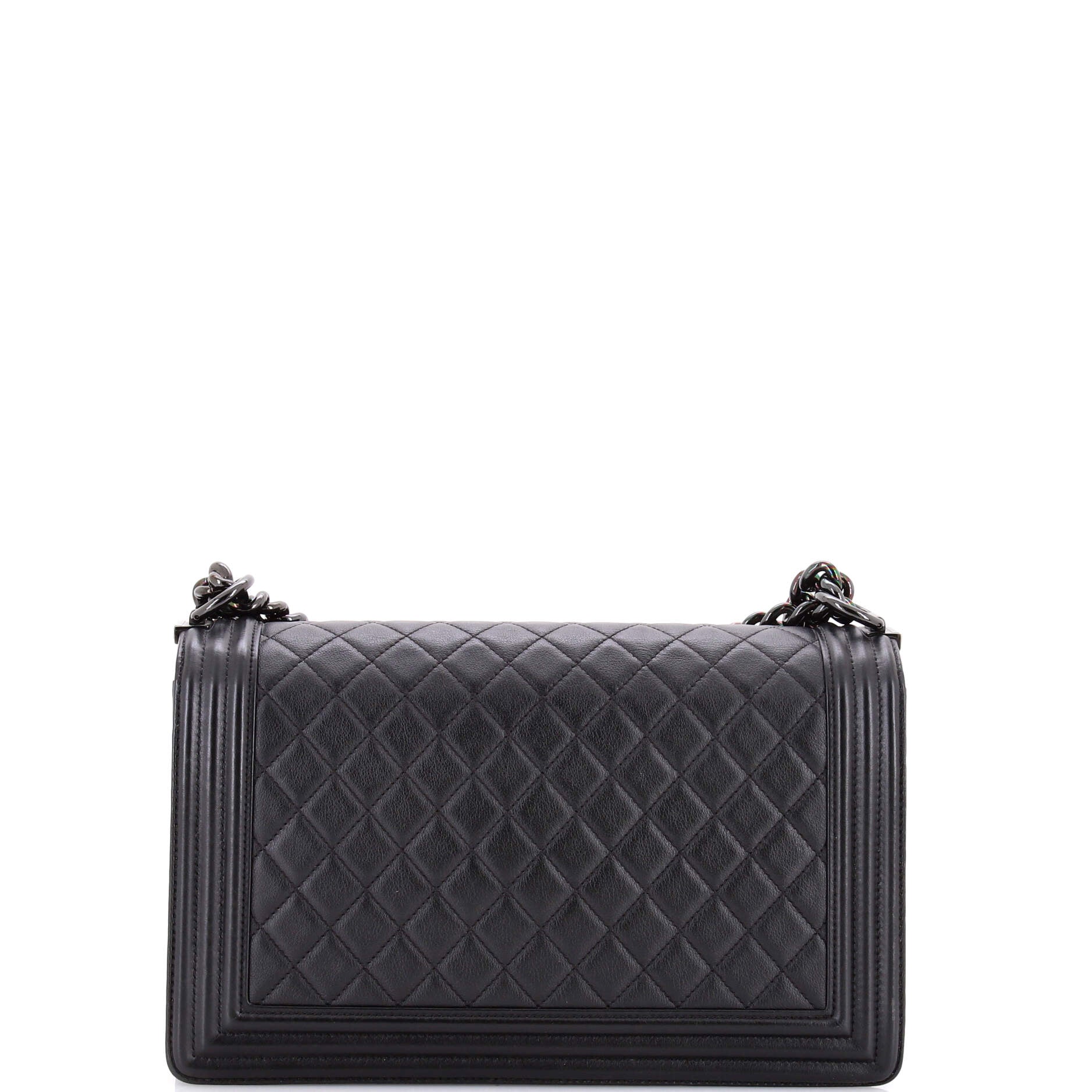 So Black Boy Flap Bag Quilted Lambskin New Medium