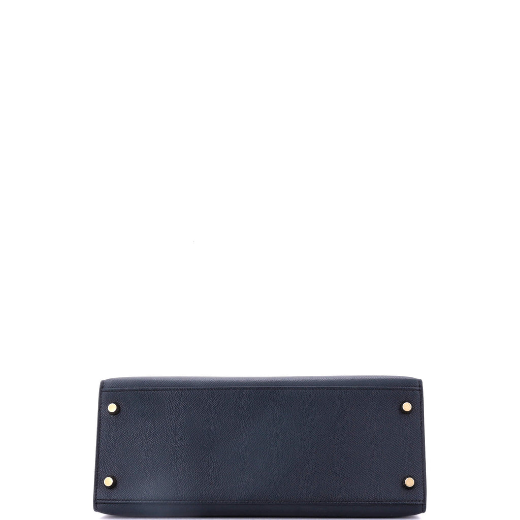 Kelly Handbag Noir Epsom with Gold Hardware 28