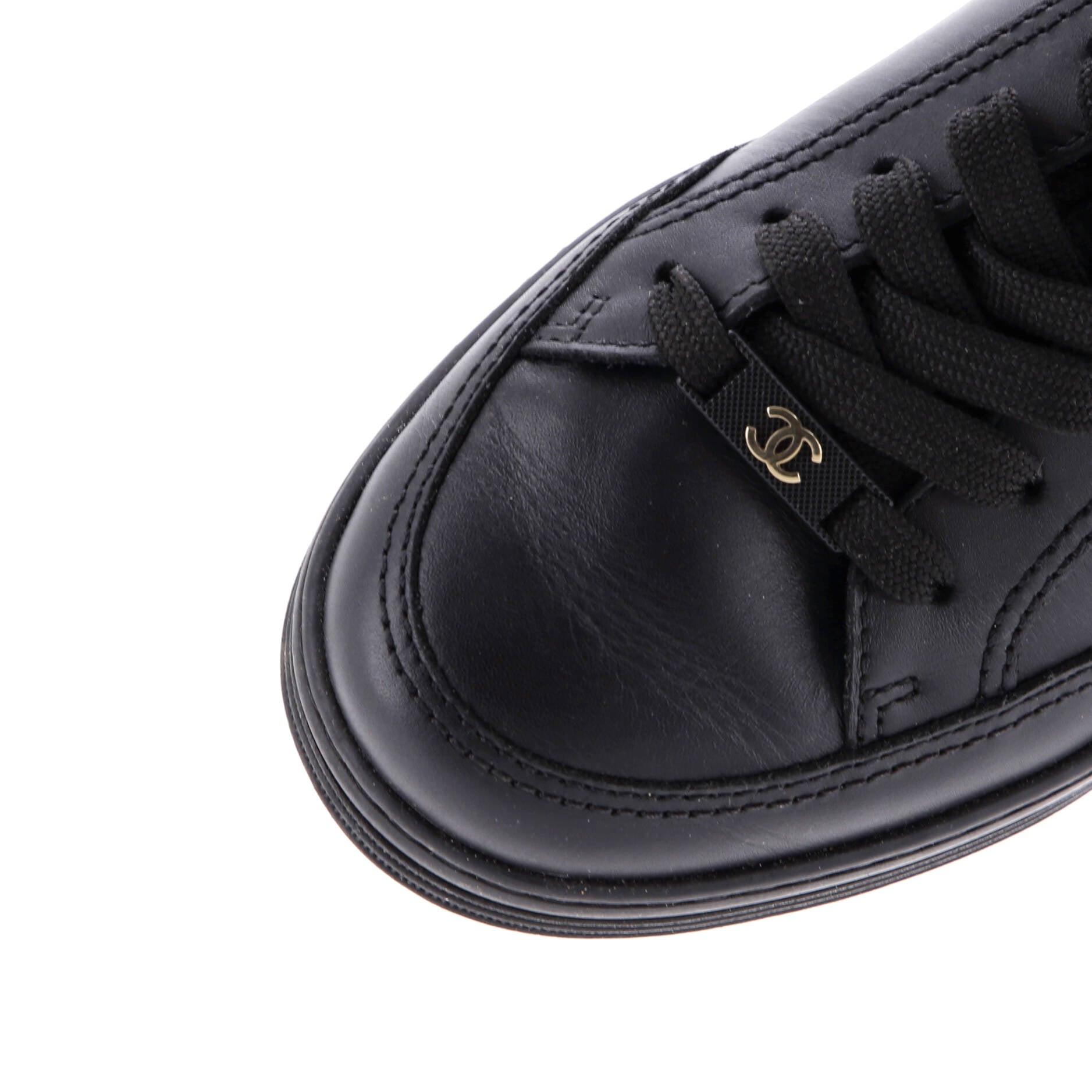 Women's CC Logo Low-Top Sneakers Leather