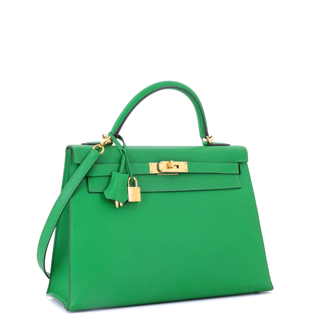 Kelly Handbag Bamboo Epsom with Gold Hardware 32