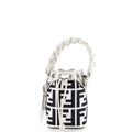 Woven Handle Mon Tresor Bucket Bag Zucca Embroidered Canvas Mini