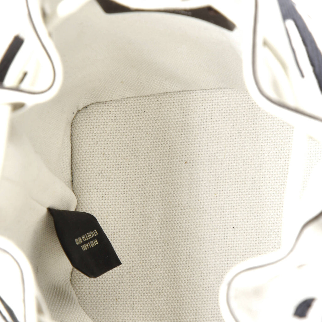 Woven Handle Mon Tresor Bucket Bag Zucca Embroidered Canvas Mini
