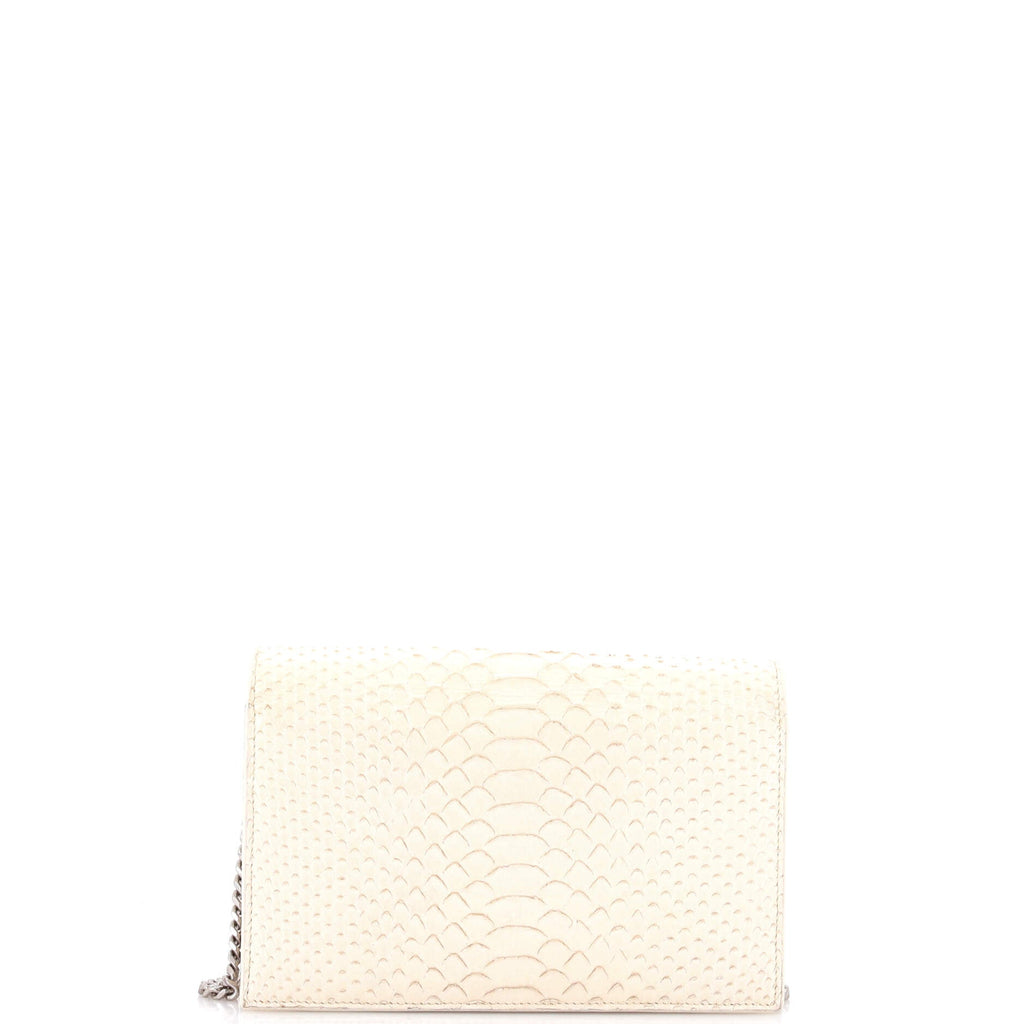 Classic Monogram Tassel Crossbody Bag Python Embossed Leather Small