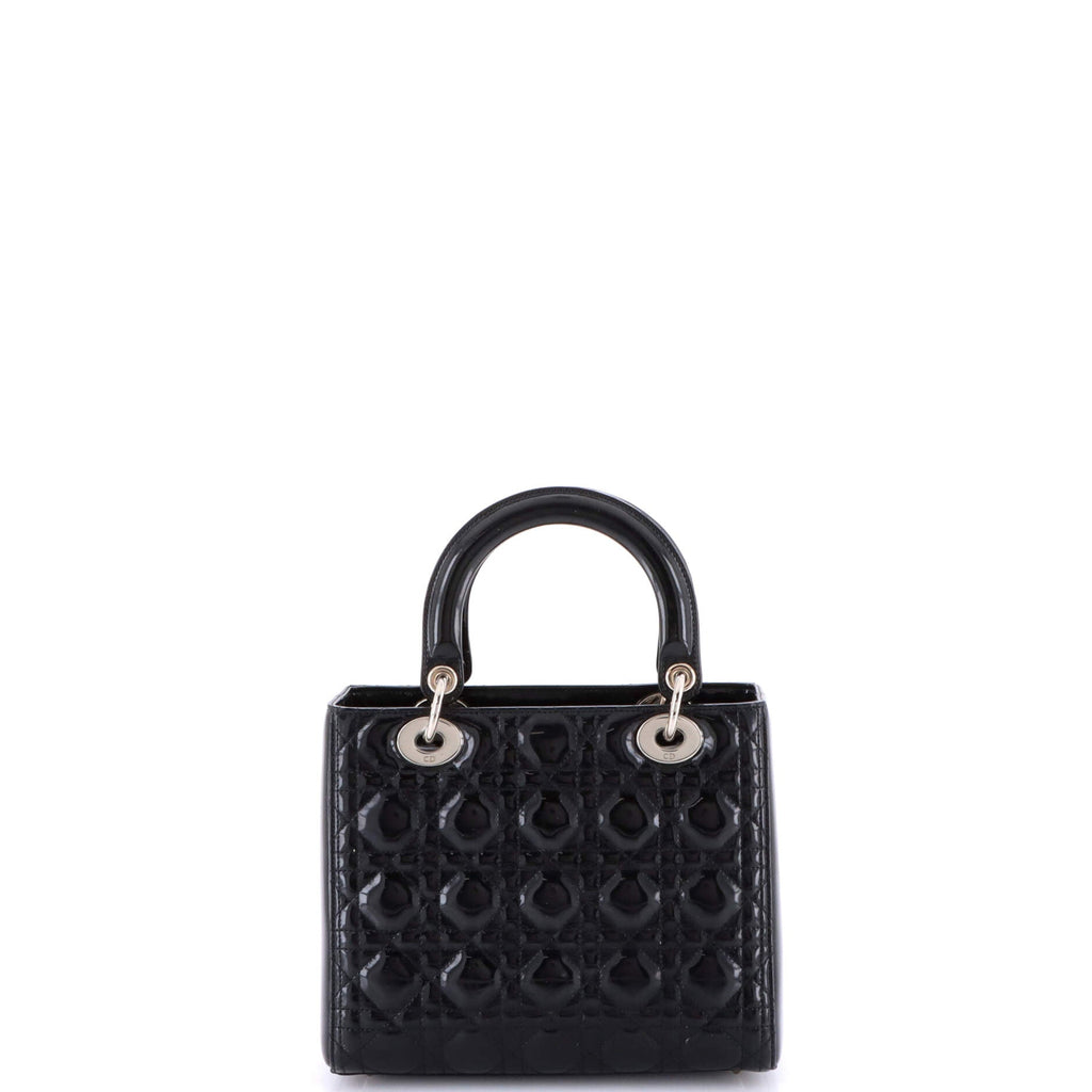 Lady Dior Bag Cannage Quilt Patent Medium