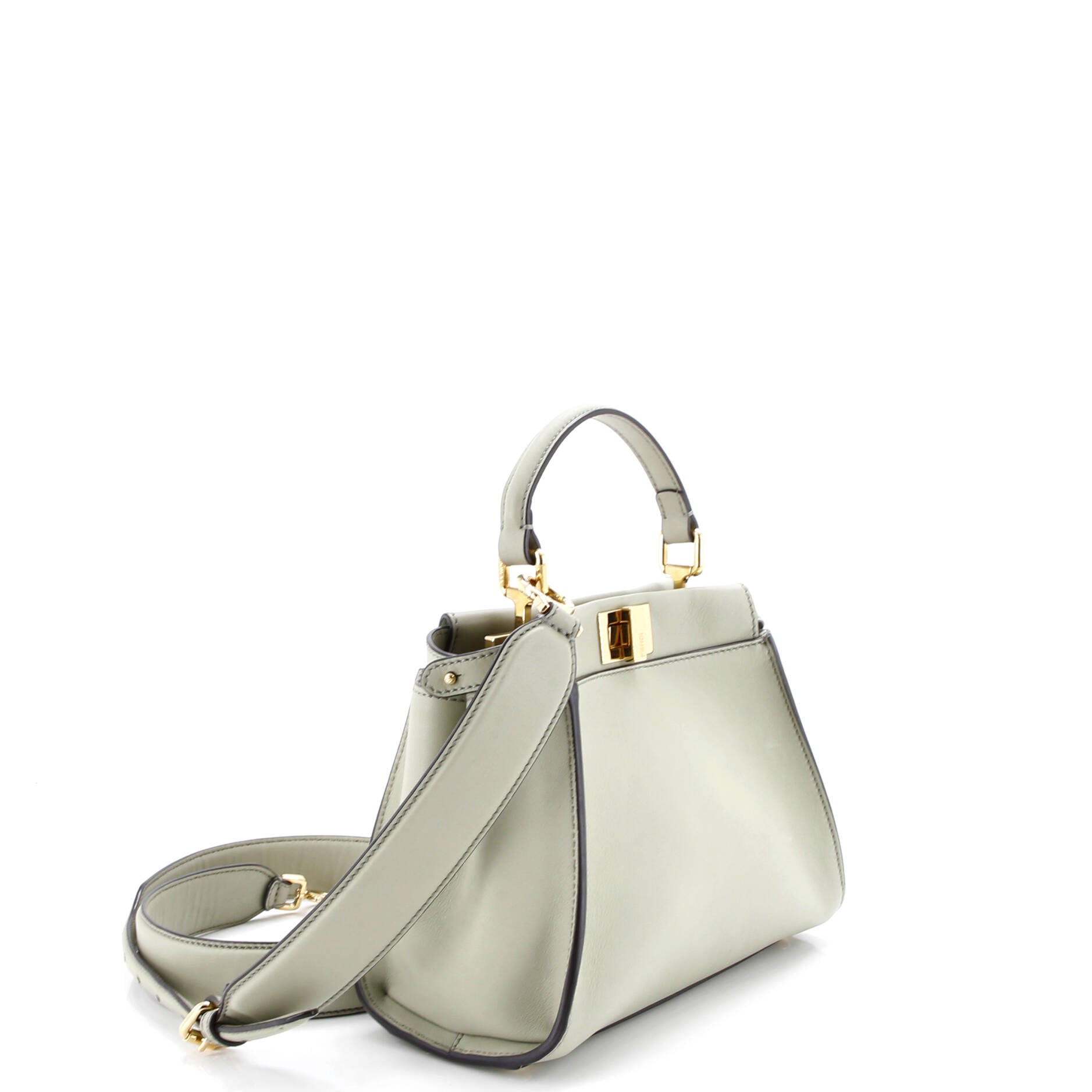 Peekaboo Iconic Bag Leather with Zucca Embroidered Canvas Interior Mini