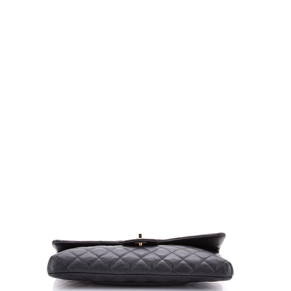 Classic Flap Clutch Quilted Caviar