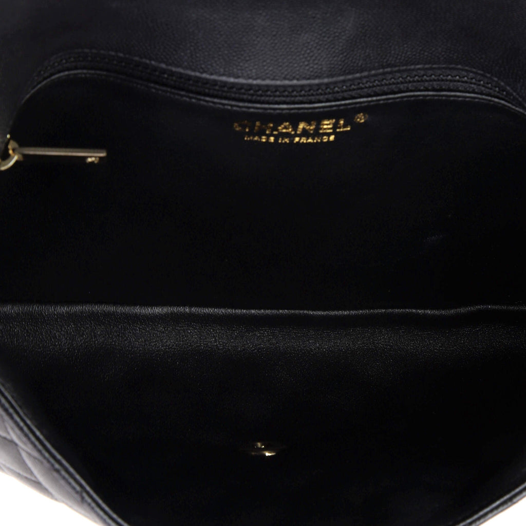 Classic Flap Clutch Quilted Caviar