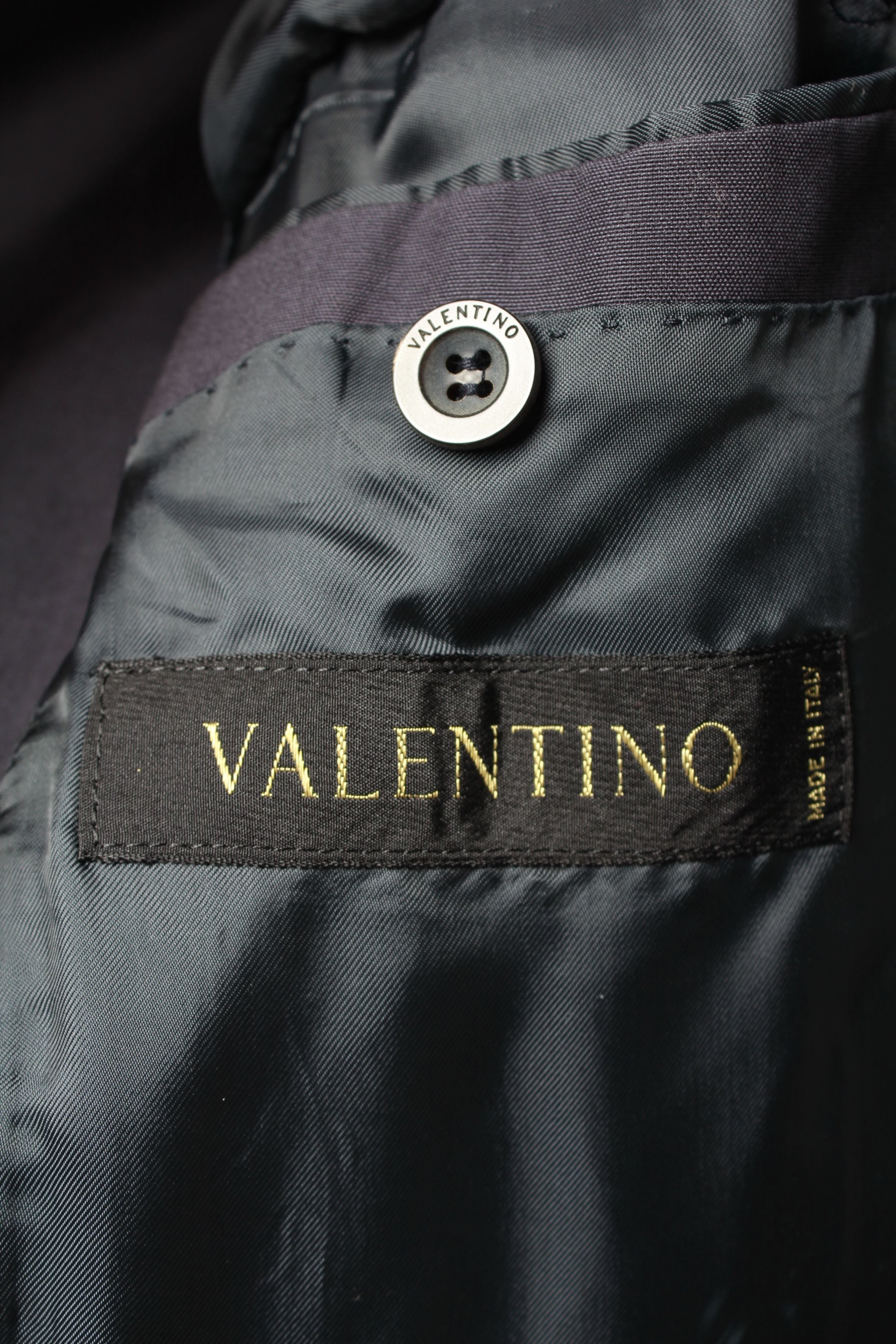 Valentino Garavani Double-Breasted Coat in Blue Wool