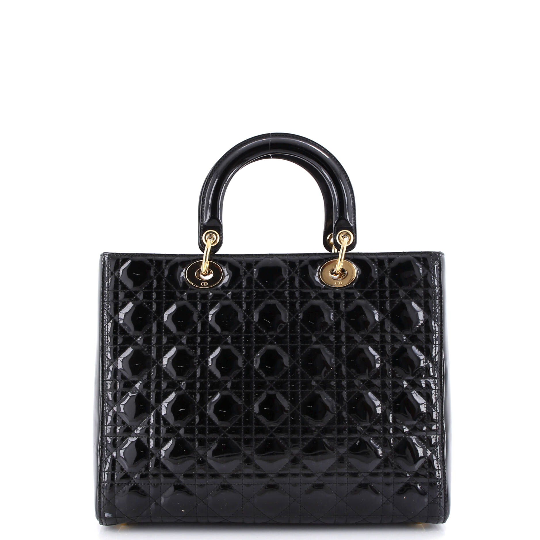 Lady Dior Bag Cannage Quilt Patent Large