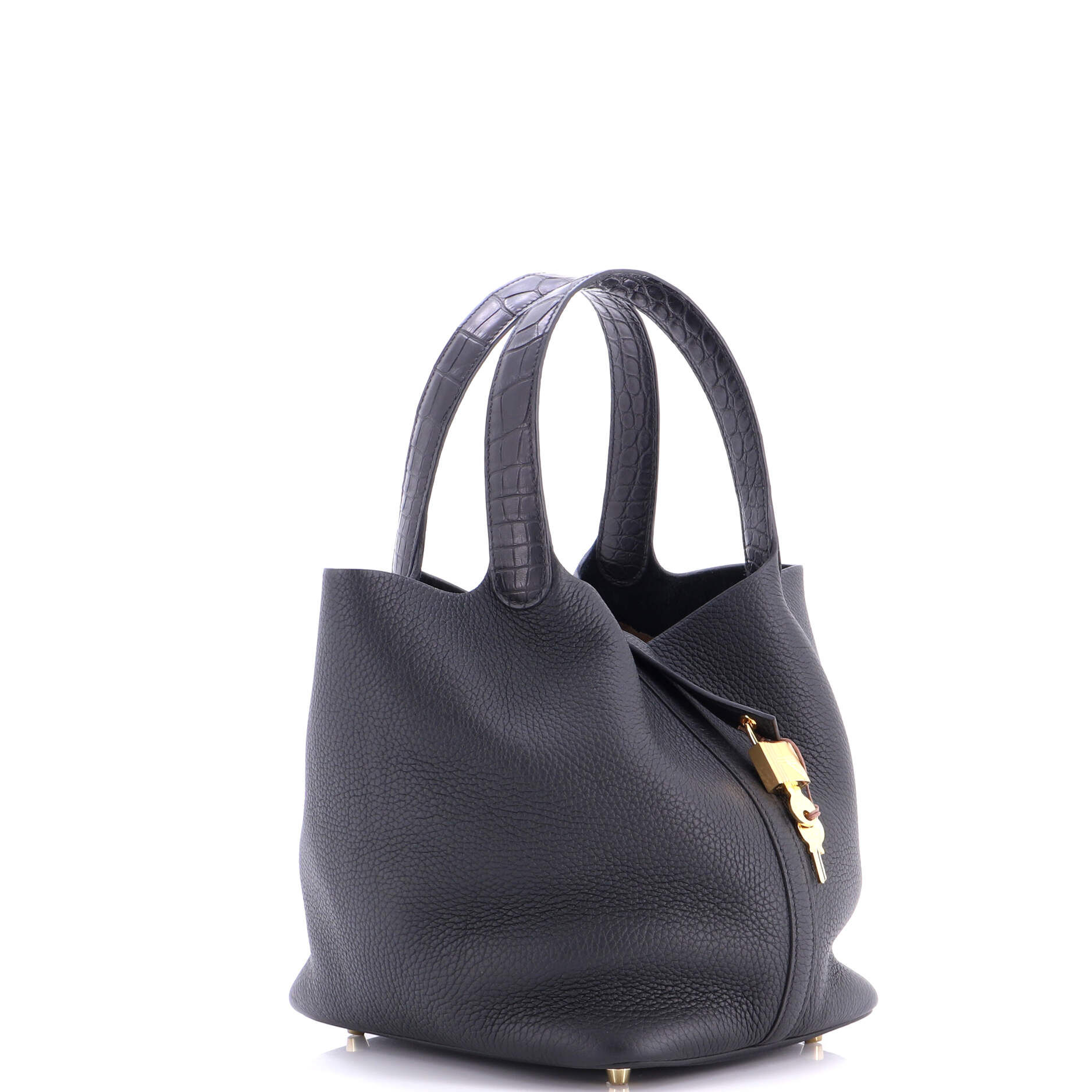 Touch Picotin Lock Bag Clemence with Matte Alligator MM