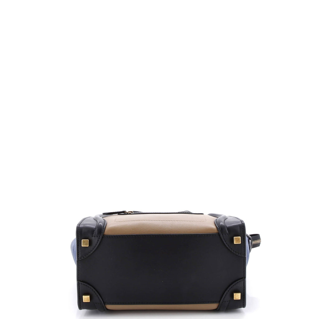 Tricolor Luggage Bag Leather Micro