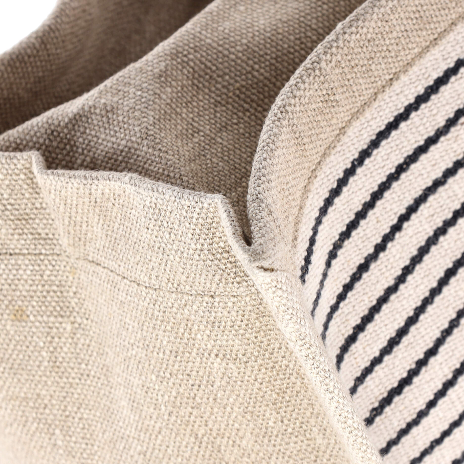 Rive Gauche Shopper Tote Striped Canvas Small