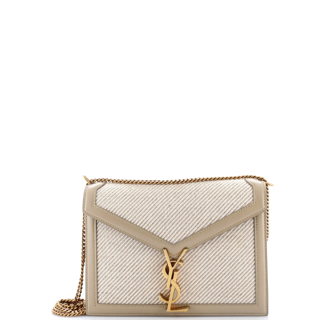 Cassandra Chain Shoulder Bag Canvas with Leather Small