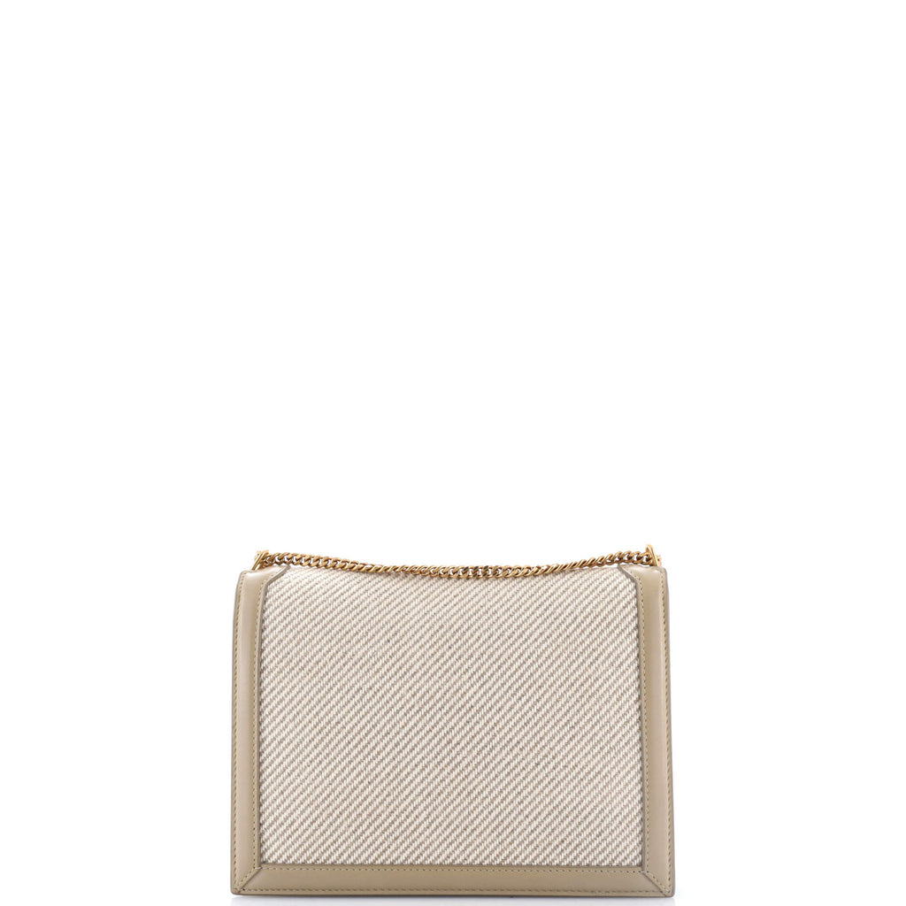 Cassandra Chain Shoulder Bag Canvas with Leather Small