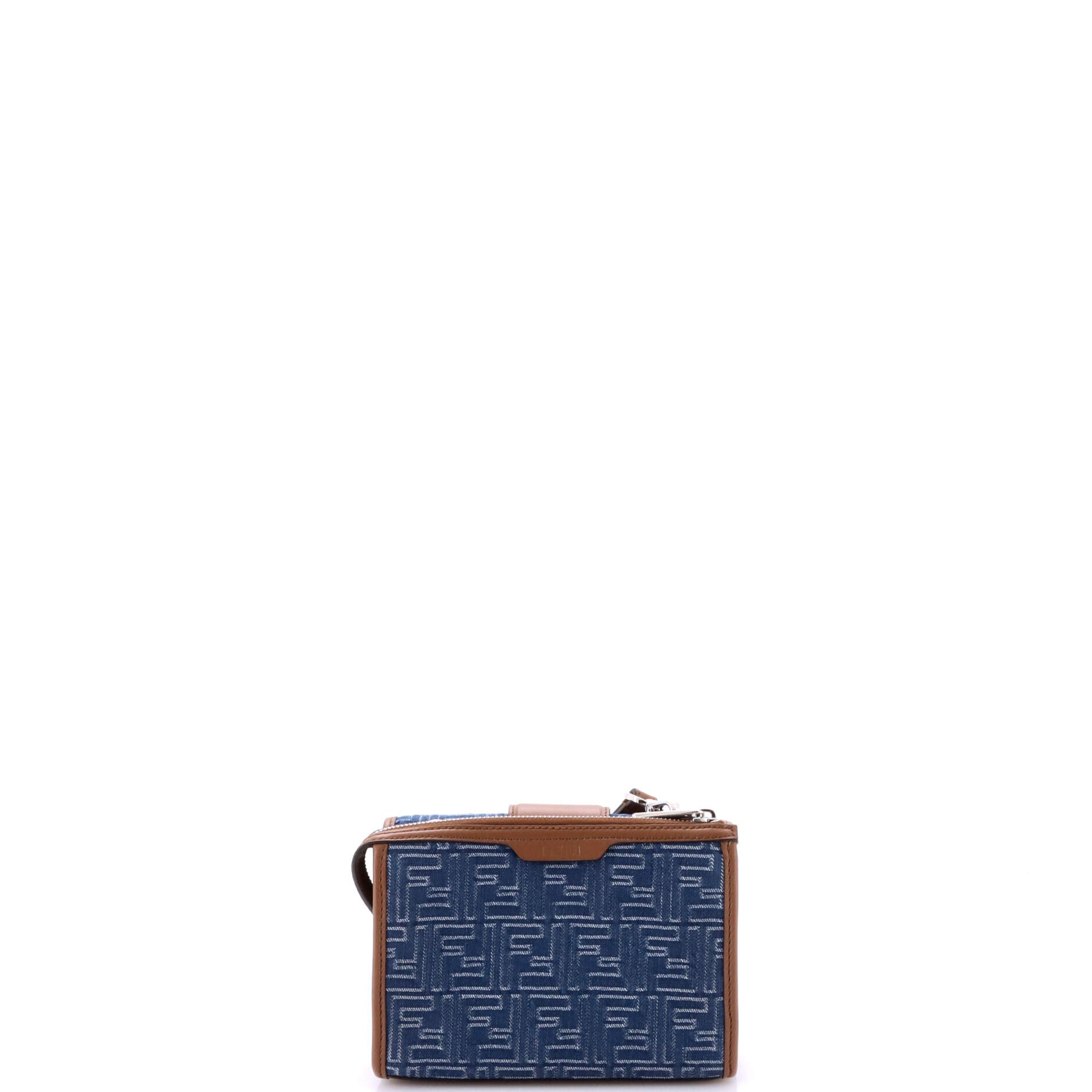 Double Baguette Crossbody Bag Zucca Denim and Leather