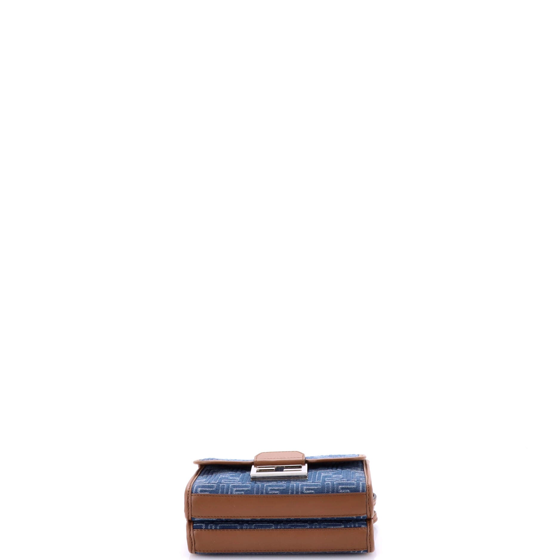 Double Baguette Crossbody Bag Zucca Denim and Leather