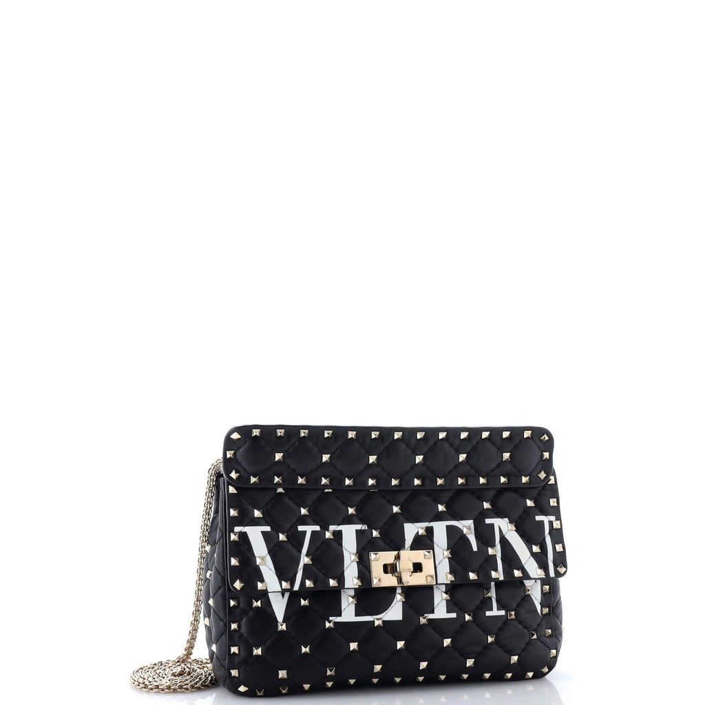 VLTN Rockstud Spike Flap Bag Quilted Leather Medium