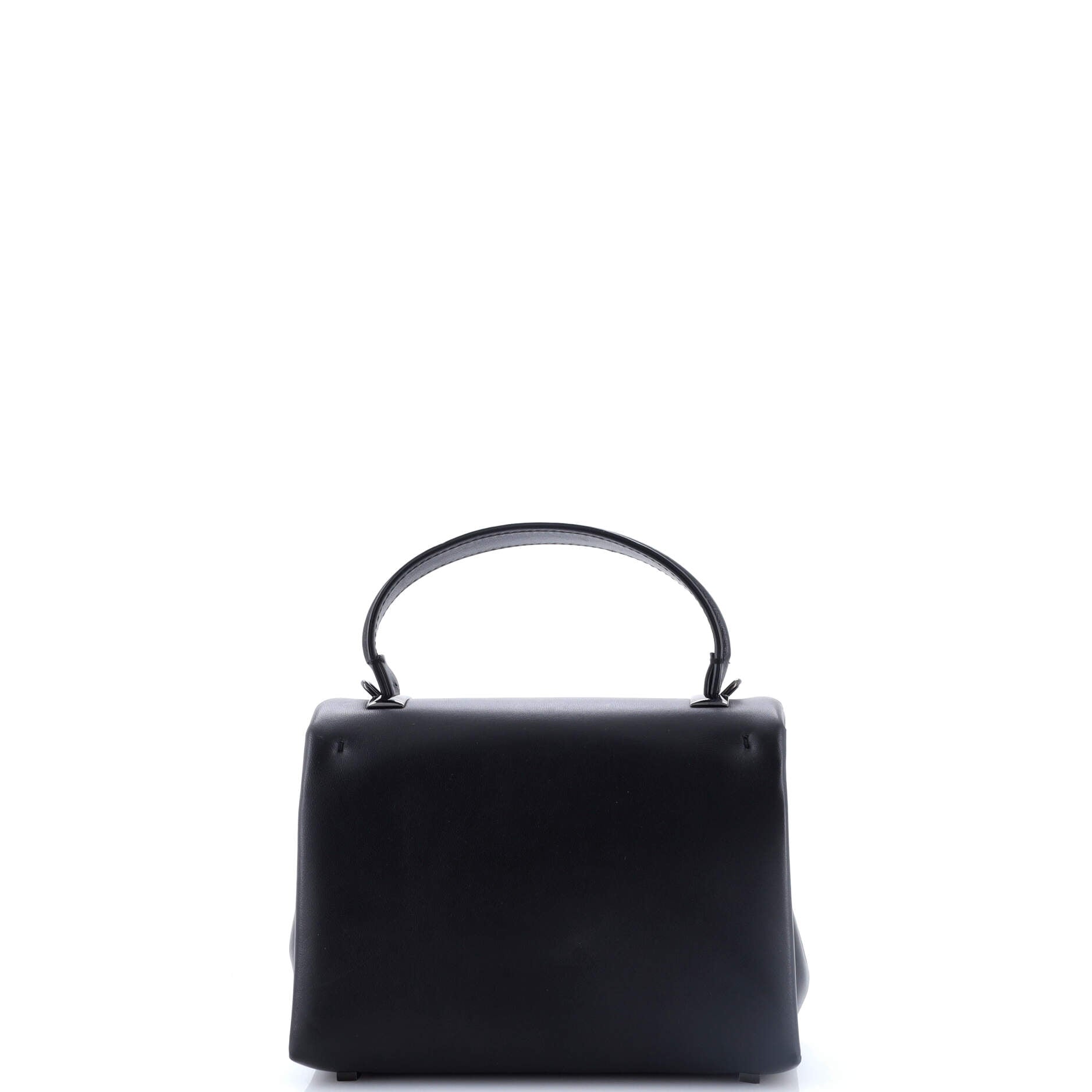 One Stud Top Handle Flap Bag Leather Mini