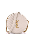 Vinyle Round Camera Bag Matelasse Chevron Leather