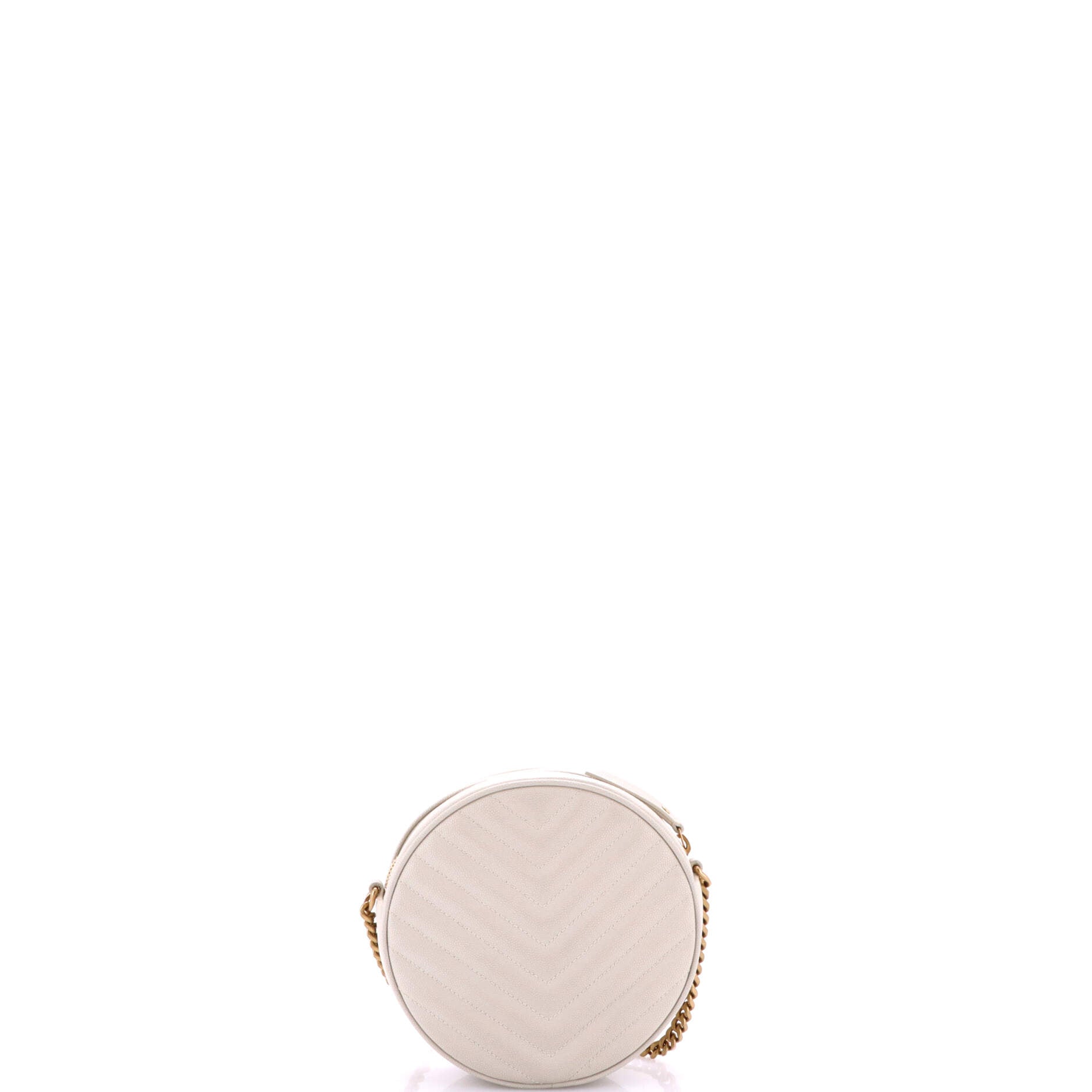 Vinyle Round Camera Bag Matelasse Chevron Leather