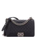 Boy Flap Bag Quilted Caviar Old Medium