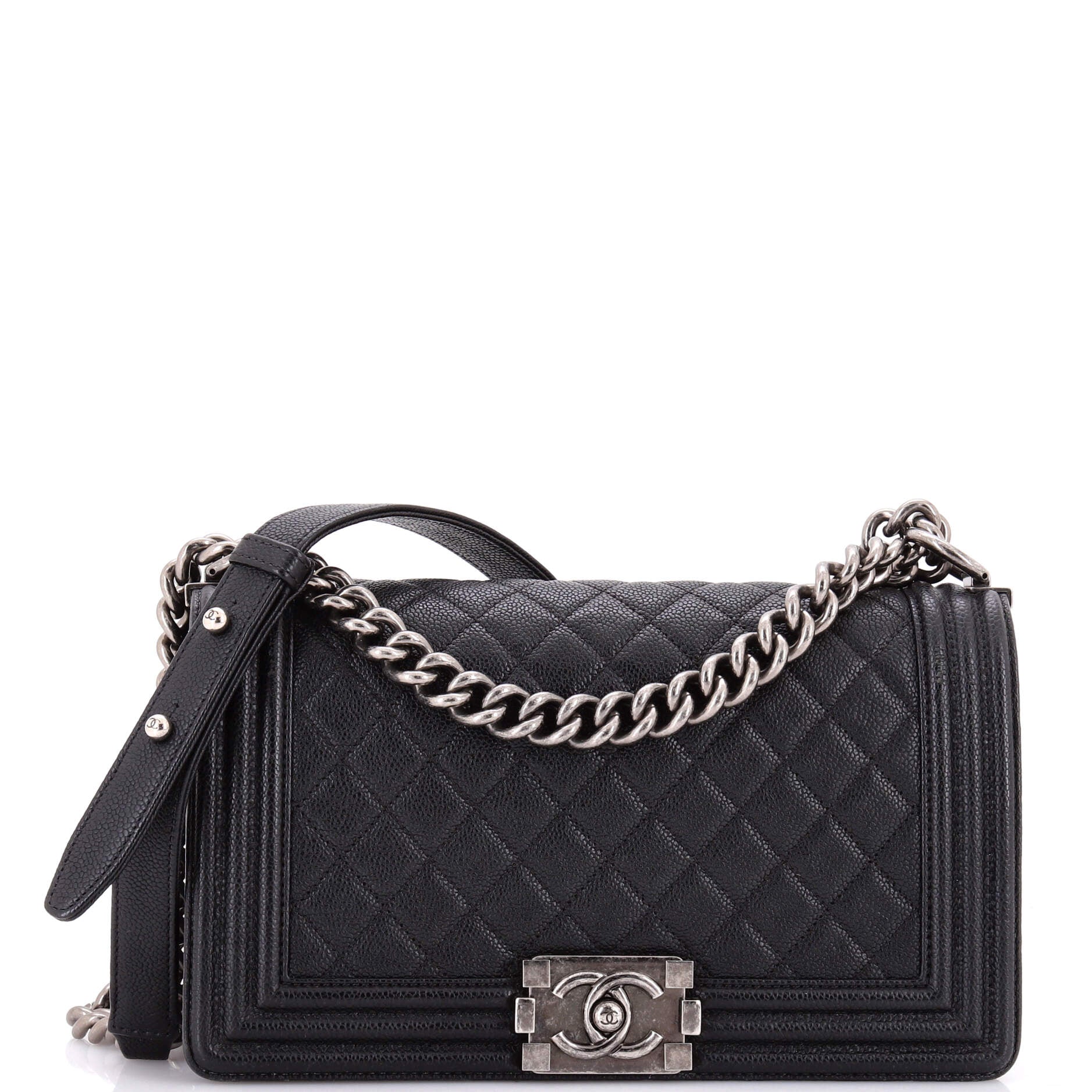 Boy Flap Bag Quilted Caviar Old Medium