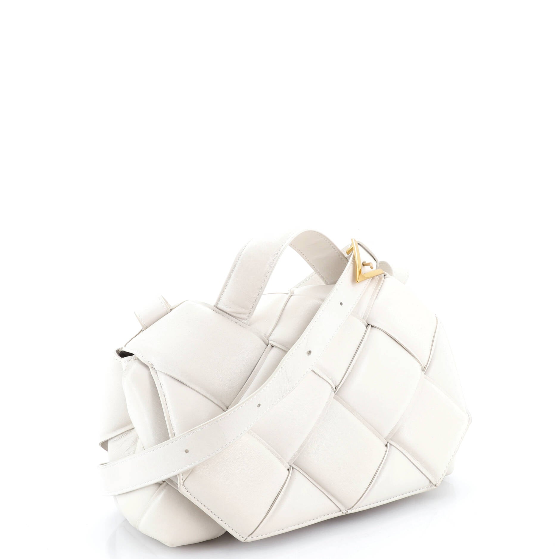 Top Handle Shoulder Bag Padded Maxi Intrecciato Leather
