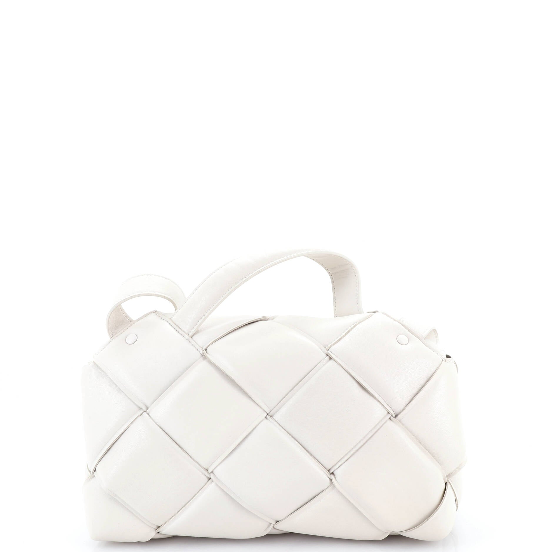 Top Handle Shoulder Bag Padded Maxi Intrecciato Leather