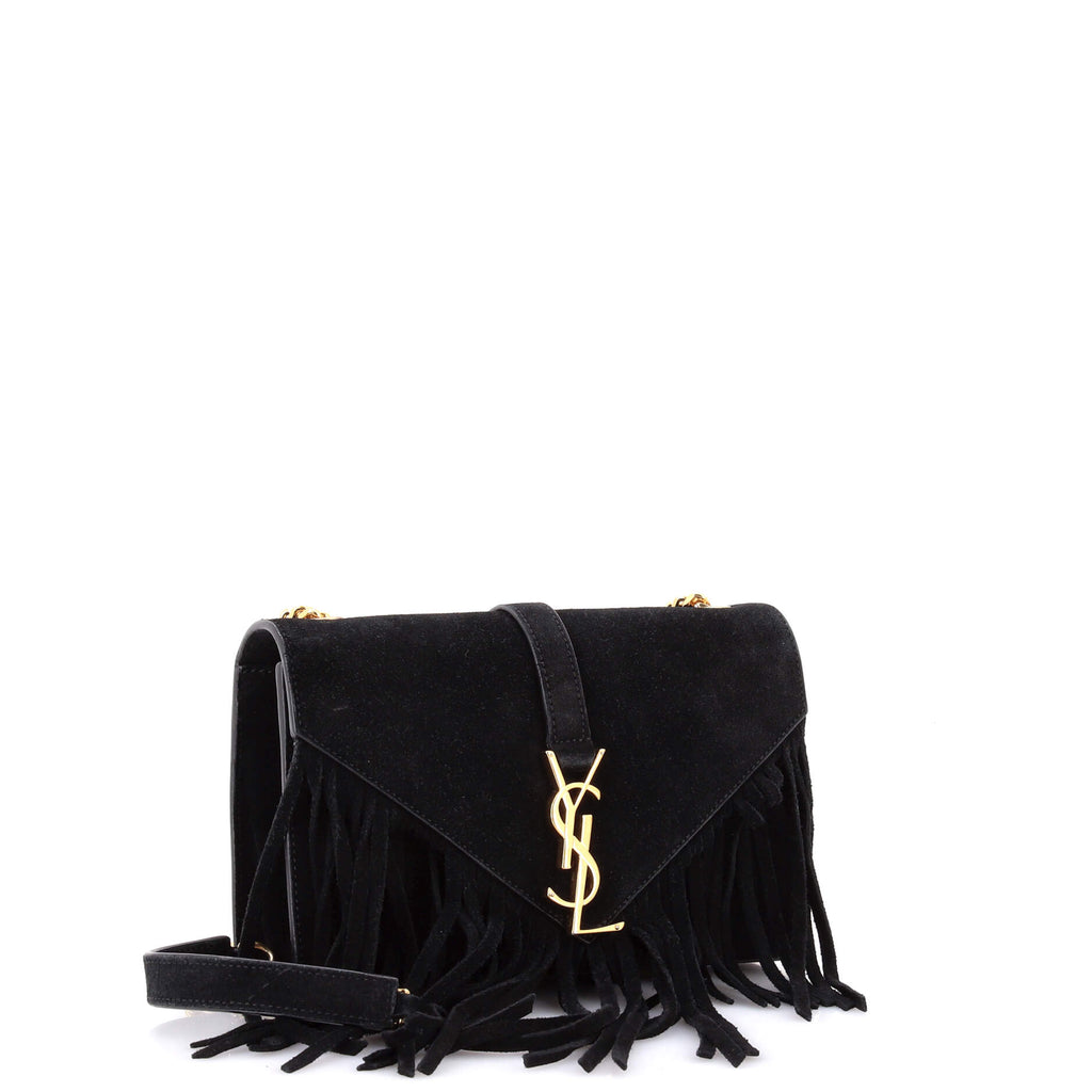 Classic Monogram Fringe Crossbody Bag Suede Small