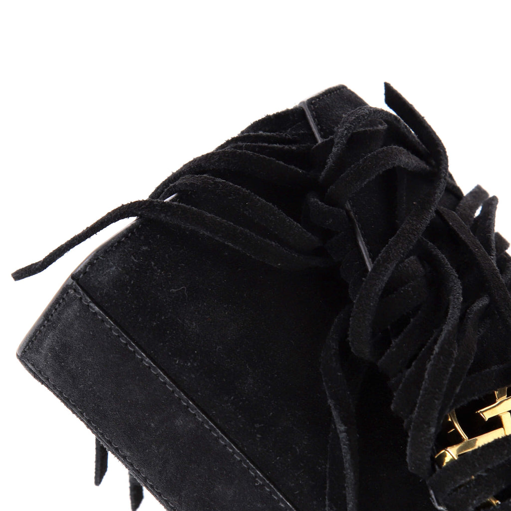 Classic Monogram Fringe Crossbody Bag Suede Small