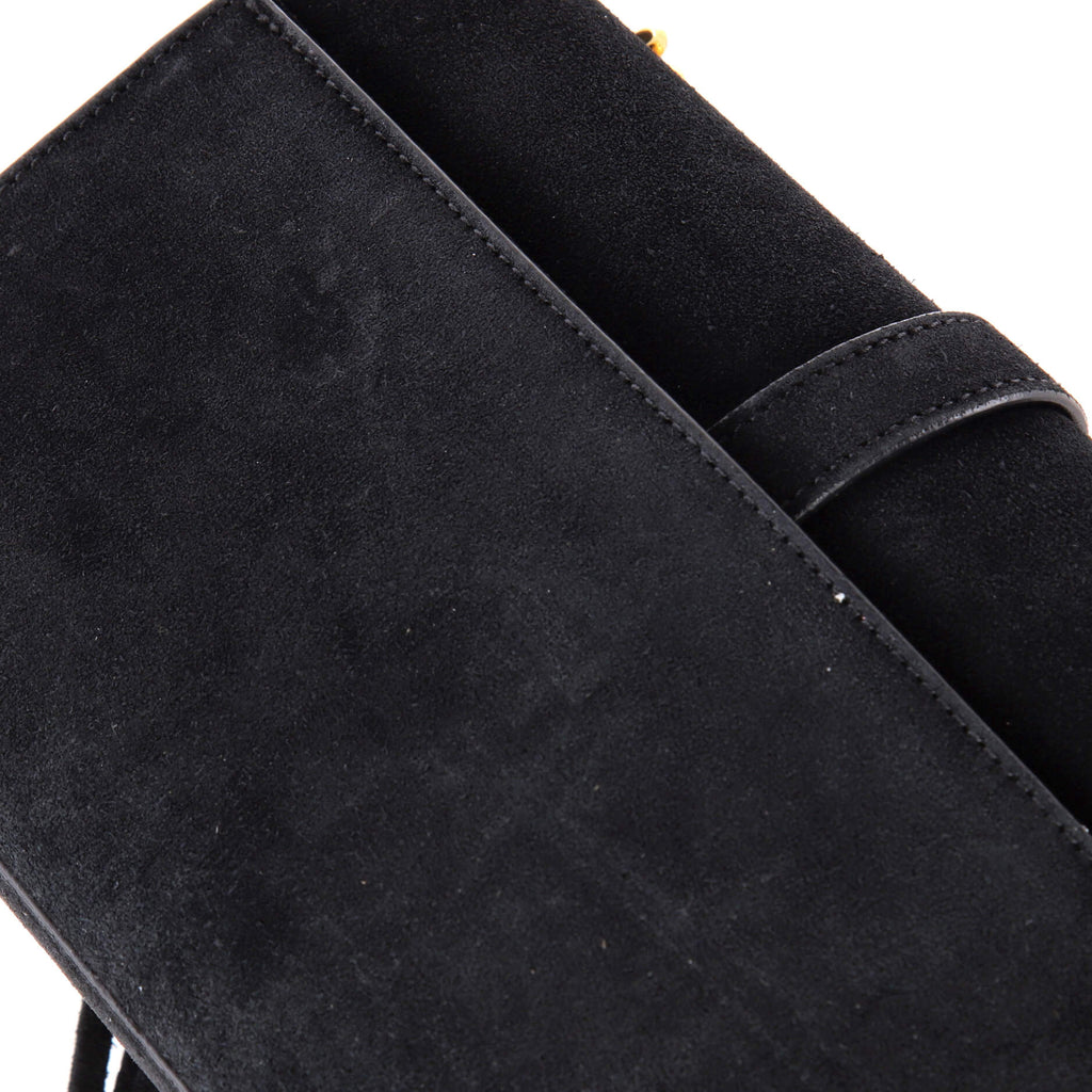 Classic Monogram Fringe Crossbody Bag Suede Small