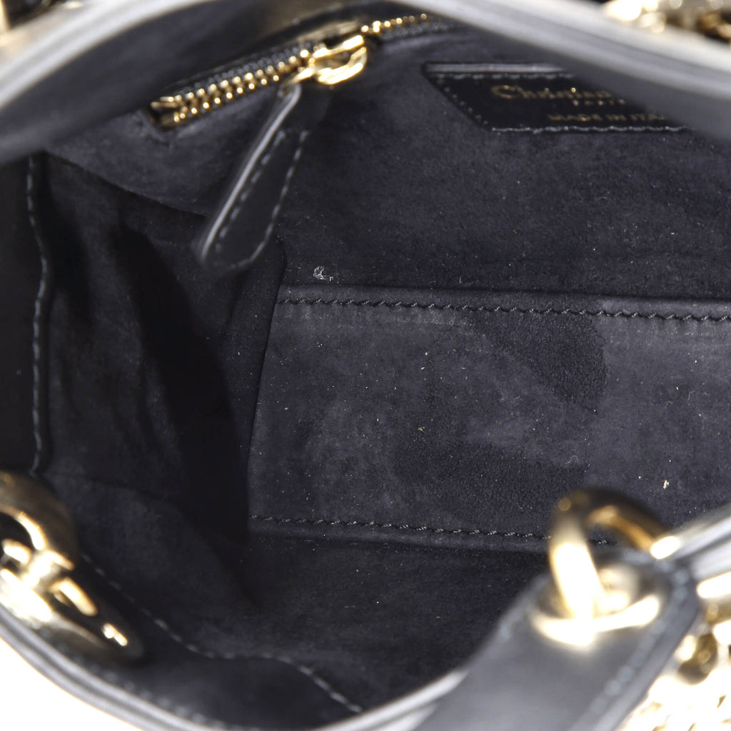 Lady Dior Chain Bag Embroidered Calfskin Mini