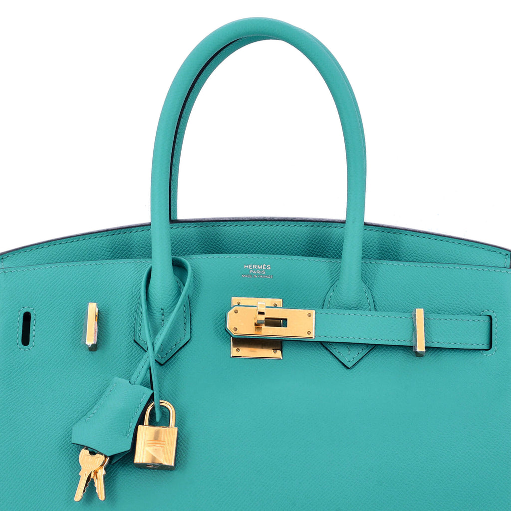 Birkin Handbag Bleu Paon Epsom with Gold Hardware 30