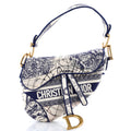 Toile De Jouy Saddle Bag Embroidered Canvas Medium