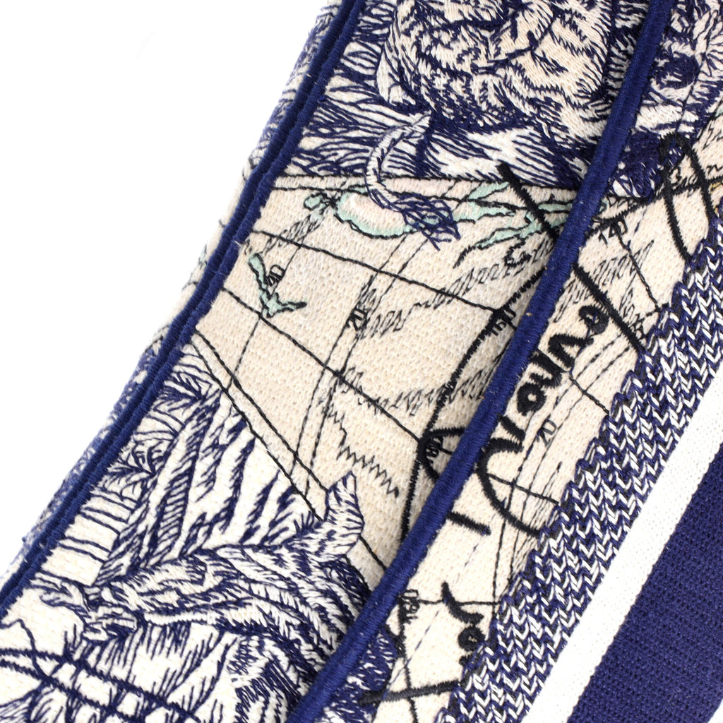 Toile De Jouy Saddle Bag Embroidered Canvas Medium