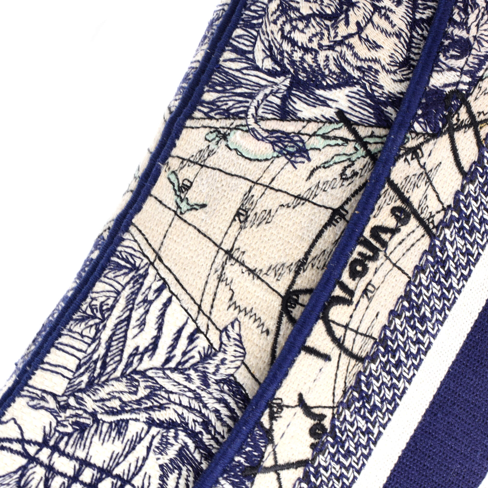 Toile De Jouy Saddle Bag Embroidered Canvas Medium