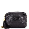 Vintage Camera Tassel Bag Quilted Leather Medium