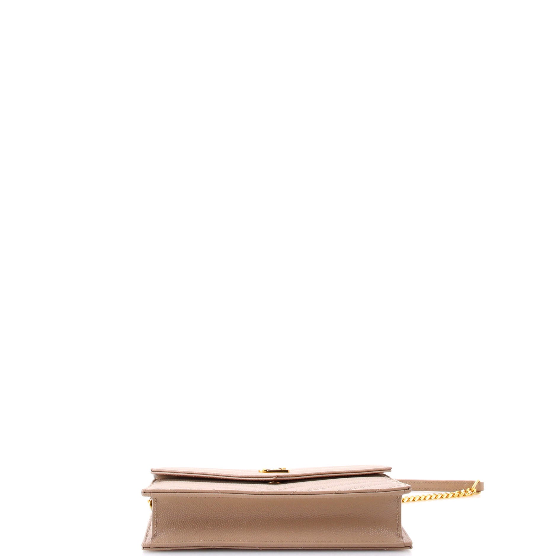 Classic Monogram Wallet on Chain Matelasse Chevron Leather Small