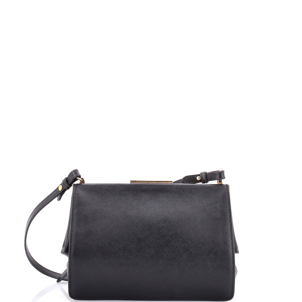 Light Frame Shoulder Bag Saffiano Leather Small