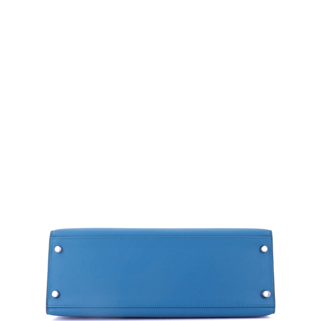 Kelly Handbag Mykonos Epsom with Palladium Hardware 32