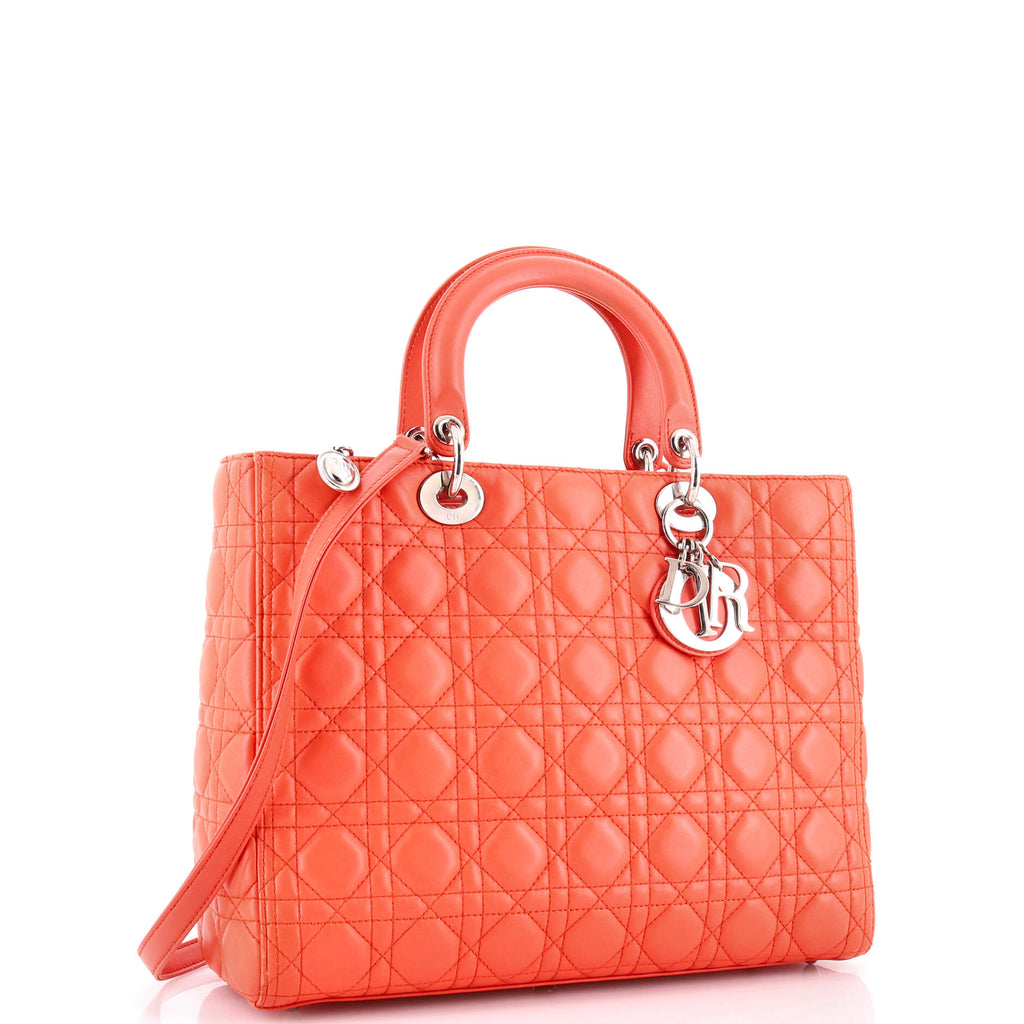 Lady Dior Bag Cannage Quilt Lambskin Large