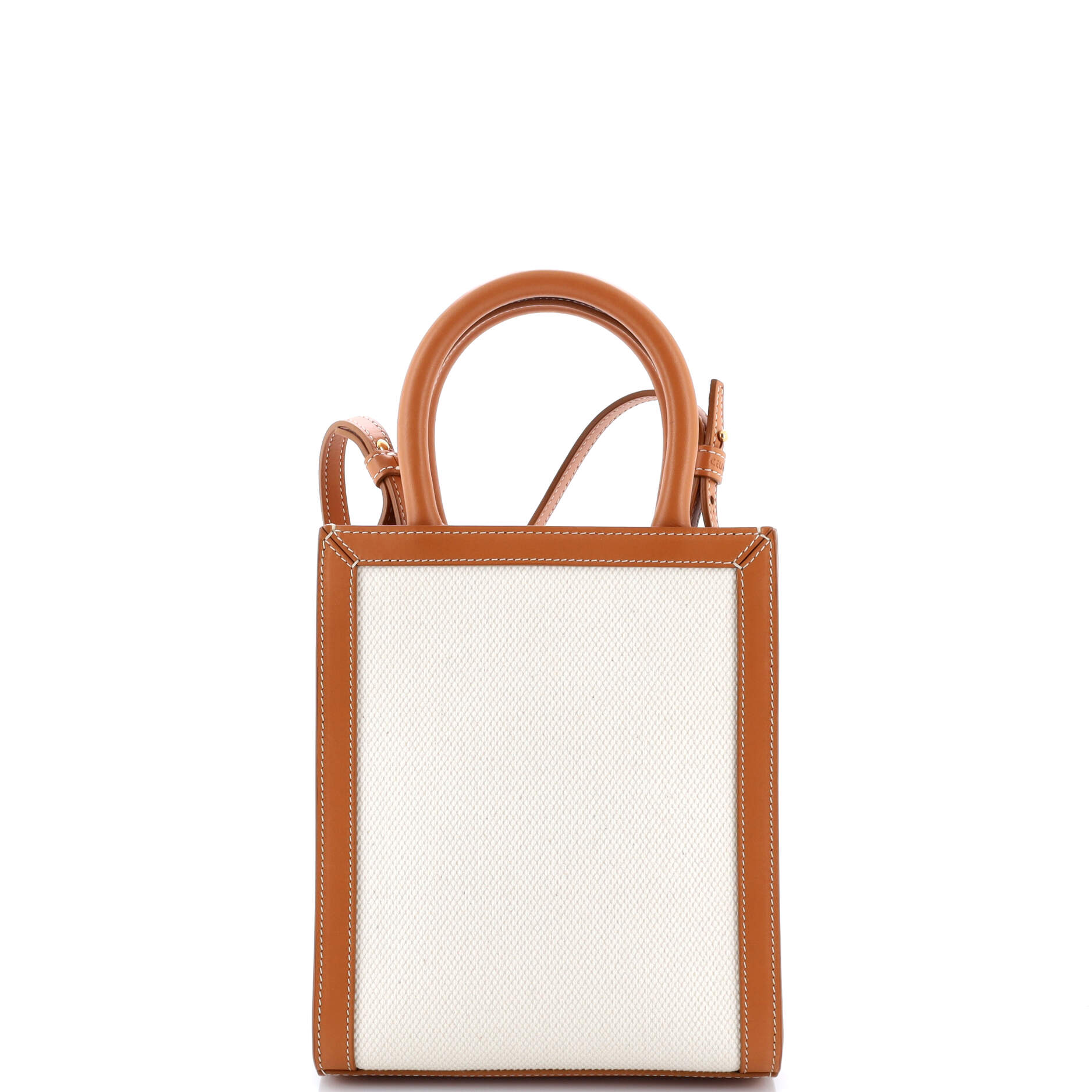 Vertical Cabas Tote Canvas with Leather Mini