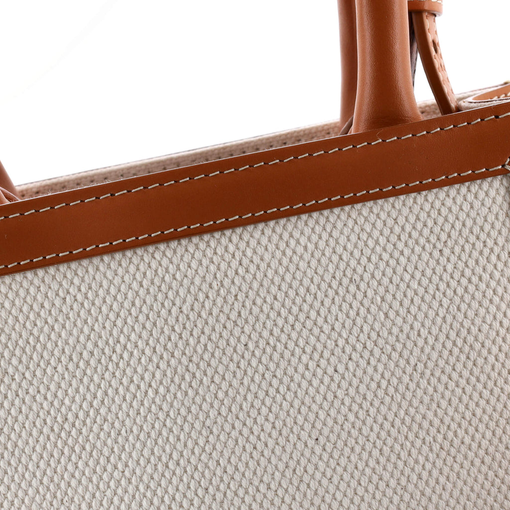 Vertical Cabas Tote Canvas with Leather Mini