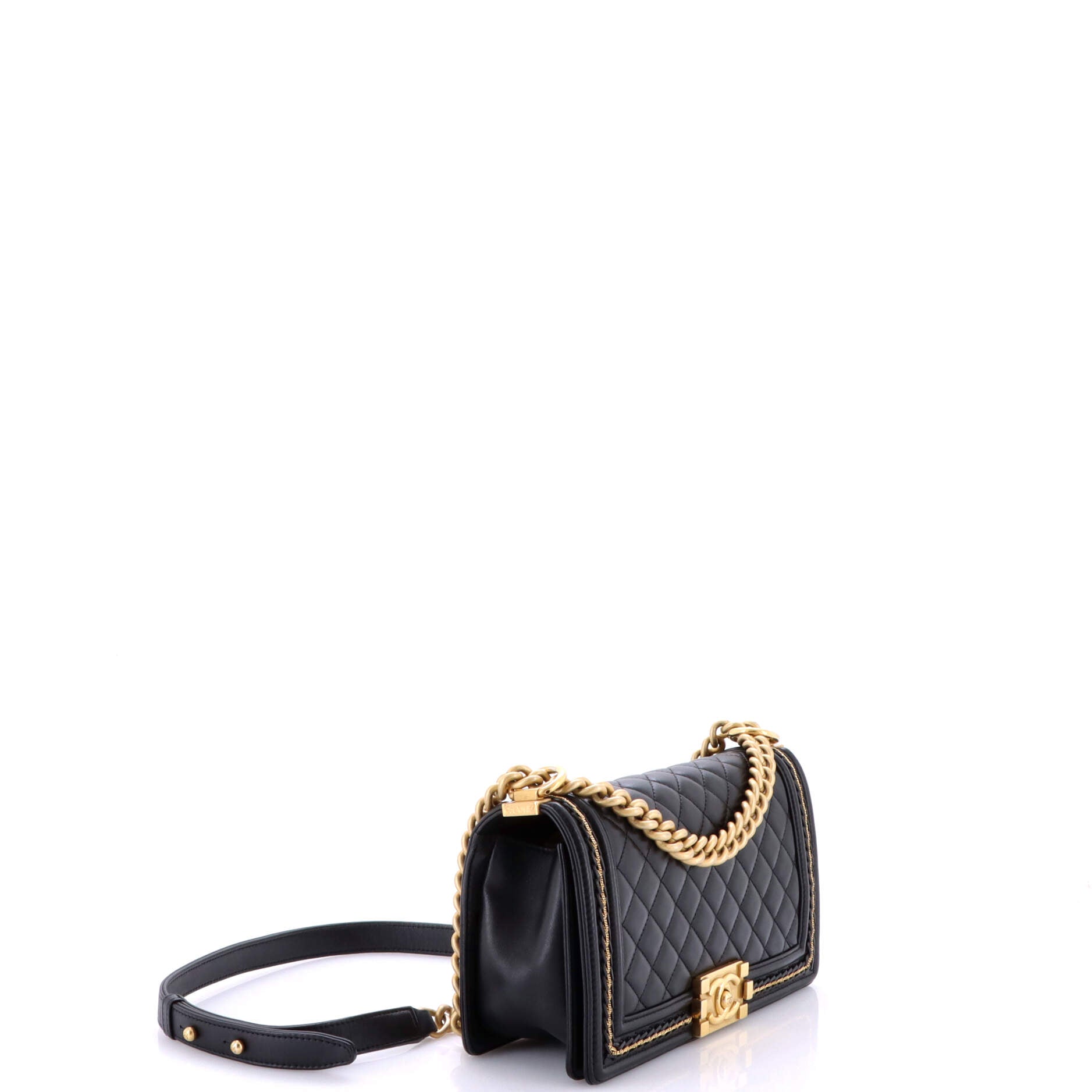 Boy Flap Bag Quilted Lambskin with Chain Detail Old Medium